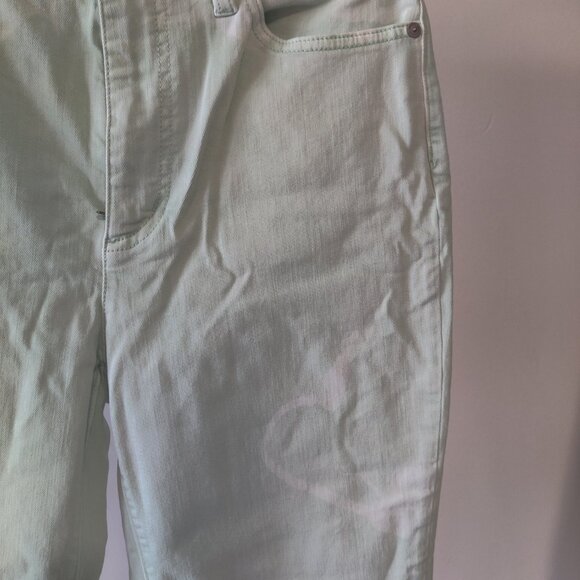DEFECT Lands End Women High Rise Slim Leg Ankle Jeans Mint 10  30/31W $80 KK174 - Picture 4 of 4